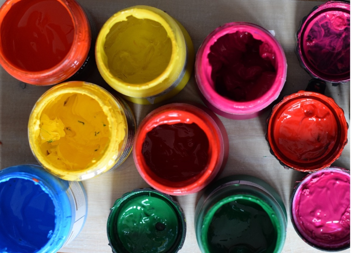 Pots of printing inks for screen printing