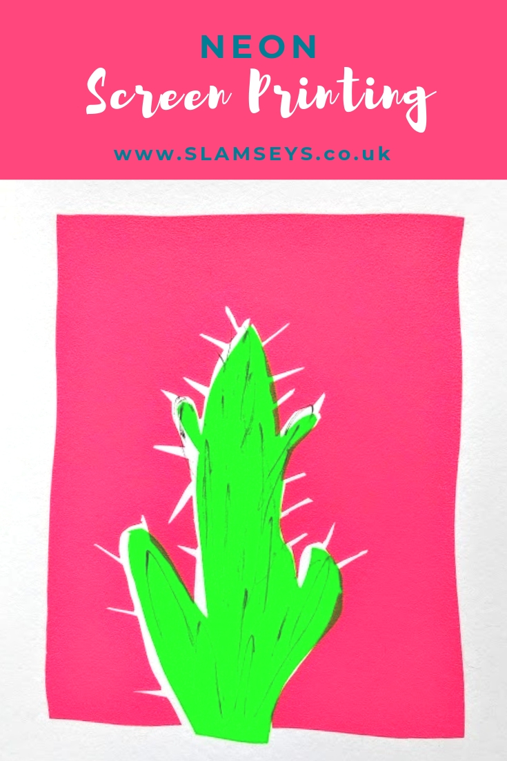 NEON Cactus screen printing at Slamseys